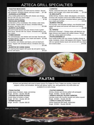 Menu photo 1 Azteca Mexican Grill Powell, OH