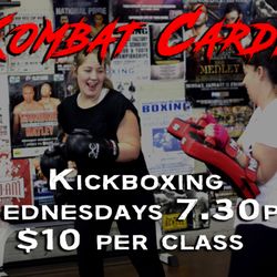 Kombat Cardio Boxing & Muay Thai - Our Kickboxing Wednesday class will aim to improve your Kickboxing technique while getting an awesome workout in the process.