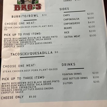 Burritos Bro’s - Menu - Mexican Near Me - Swartz Creek, Michigan Burritos Bro’s - Menu - Mexican Near Me - Swartz Creek, Michigan