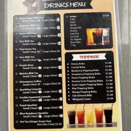 Drink menu