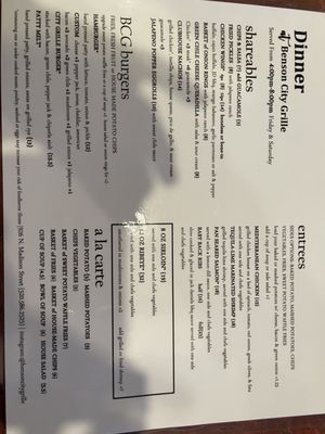 Menu photo 4 Benson City Grille Benson, AZ