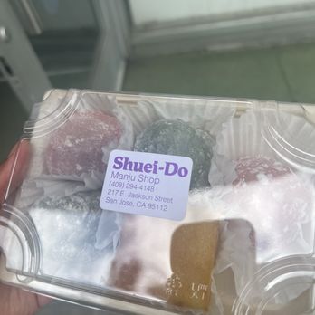 Shuei-Do Manju Shop - Butter Mochi, Yomogi, Green Tea, Pink White, Pink Tsubu - Bakeries Near Me - San Jose, California Shuei-Do Manju Shop - Butter Mochi, Yomogi, Green Tea, Pink White, Pink Tsubu - Bakeries Near Me - San Jose, California