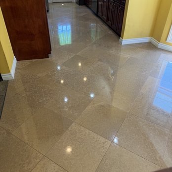 Stone Polish Restoration - Floor tiles after cleaning & polishing - Flooring Near Me