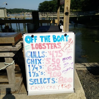 Off the Boat Lobster - Prices as of August 16, 2015 - Seafood Markets Near Me - York, Maine