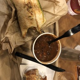 Spicy Black Bean Chili and Pesto 3 Cheese Sandwich