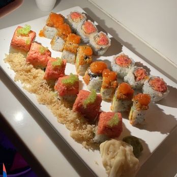 Fat Salmon - Volcano, Sea Breeze, Spicy tuna crunchy rolls (left to right) - Japanese Near Me - Philadelphia, Pennsylvania