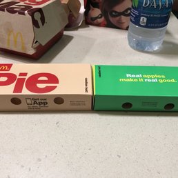 a box of pie and a bottle of water