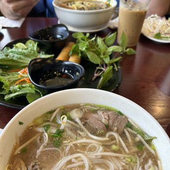 Pho House - Pho tai, eggrolls, Bún bò 36. Hue Spicy Noodle Soup, 1. Vietnamese Coffee with Condensed Milk - Vietnamese Near Me - Oceanside, California