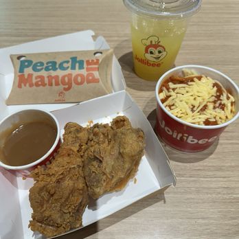 Jollibee - 2 Pc Chickenjoy Meal Deal with Jolly Spaghetti, Peach Mango Pie, and a Pineapple Quencher - Fast Food Near Me - Chicago, Illinois Jollibee - 2 Pc Chickenjoy Meal Deal with Jolly Spaghetti, Peach Mango Pie, and a Pineapple Quencher - Fast Food Near Me - Chicago, Illinois