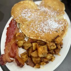Eggs Up Grill - Kids Mickey Pancake with Bacon & Home Fries