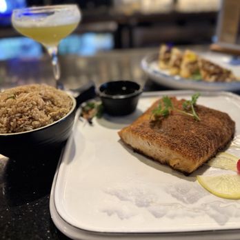 Blue Sunday Bar & Grill - BLACKENED SALMON FRIED RICE - Bars Near Me - Linden, New Jersey