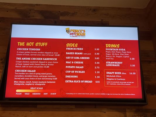Menu photo 1 Prince's Hot Chicken Nashville, TN Menu photo 1 Prince's Hot Chicken Nashville, TN