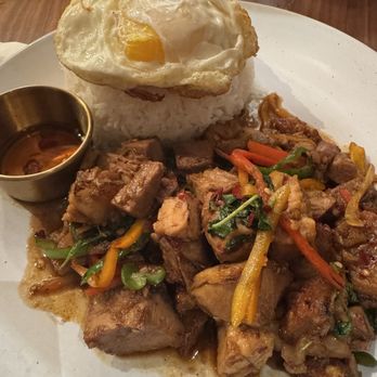 Mitr Thai - Krapraw Moo Krob Over Rice - Thai Near Me - New York, New York Mitr Thai - Krapraw Moo Krob Over Rice - Thai Near Me - New York, New York