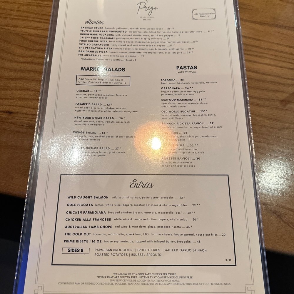 Prego Restaurant - Menu (6/5/23) - Italian Near Me - Tustin, California Prego Restaurant - Menu (6/5/23) - Italian Near Me - Tustin, California