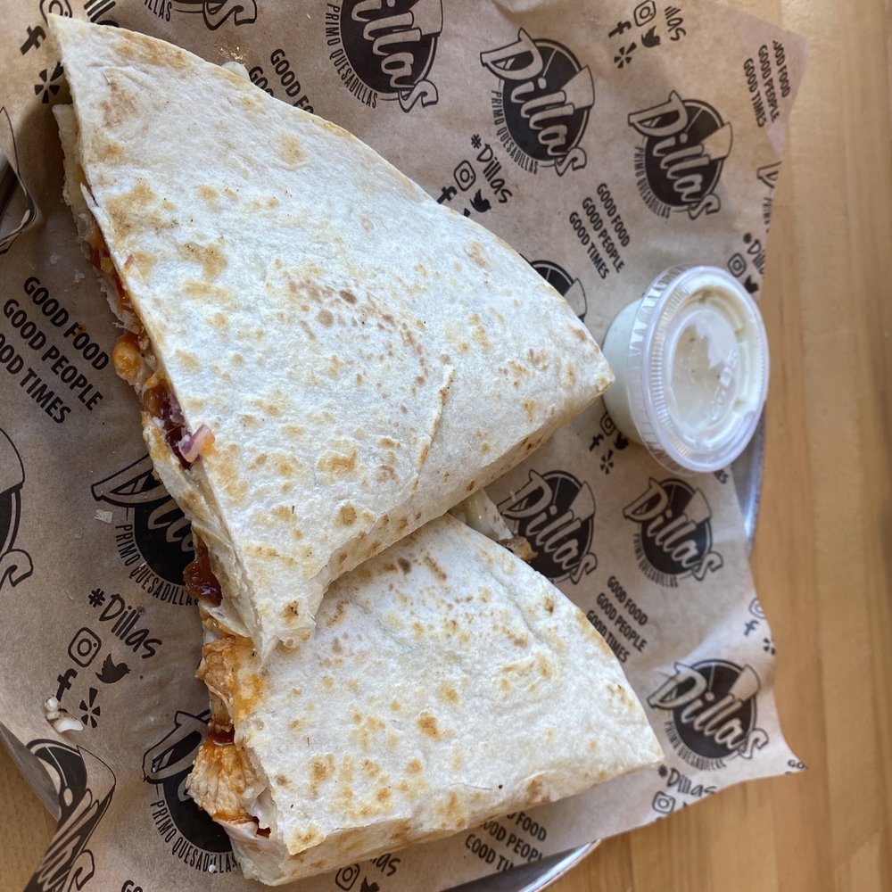 Dillas Quesadillas - two quesadillas on a plate - Mexican Near Me - Denton, Texas Dillas Quesadillas - two quesadillas on a plate - Mexican Near Me - Denton, Texas