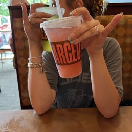 Charged strawberry mint lemonade & Green tea featuring a beauty!