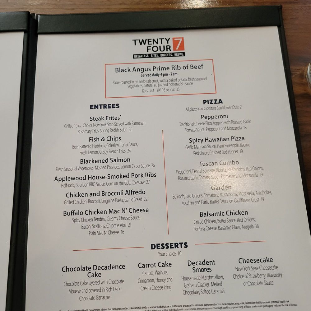 Twenty-Four 7 - Menu - American Near Me - Black Hawk, Colorado Twenty-Four 7 - Menu - American Near Me - Black Hawk, Colorado