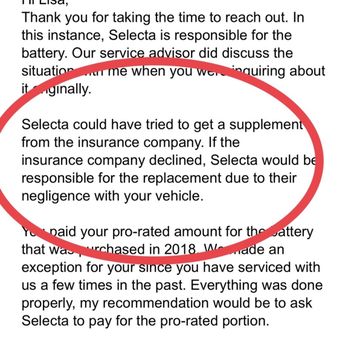 Selecta Auto Body - Email from Honda Manager stating Selecta was negligent and caused the battery to die - Body Shops Near Me - San Francisco, California Selecta Auto Body - Email from Honda Manager stating Selecta was negligent and caused the battery to die - Body Shops Near Me - San Francisco, California