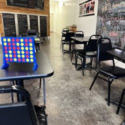 Juicin'- Juice and Smoothie Bar Bar - Some of the games they have and their menu!