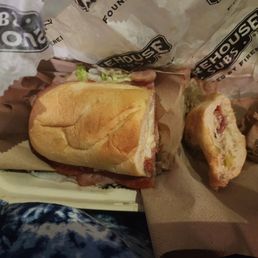 Italian Sub that was the wrong sub and way too oily, which is why it's sitting on so many napkins!