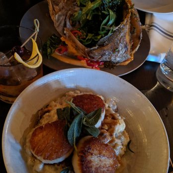 Shaker + Spear - Our two main dishes. Scallops and snapper. - Seafood Near Me - Seattle, Washington Shaker + Spear - Our two main dishes. Scallops and snapper. - Seafood Near Me - Seattle, Washington