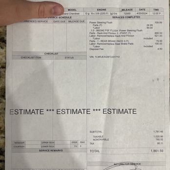 Valvoline Express Care - The estimate they gave me for work to pass an inspection. Insane!! - Auto Repair Near Me - DALLAS, Texas Valvoline Express Care - The estimate they gave me for work to pass an inspection. Insane!! - Auto Repair Near Me - DALLAS, Texas