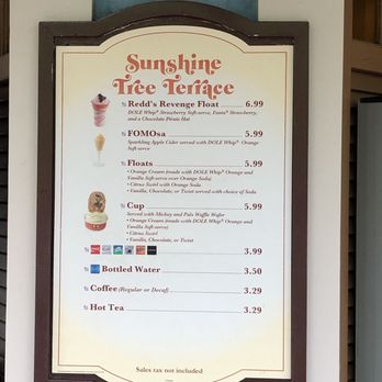 Sunshine Tree Terrace - Menu - Ice Cream & Frozen Yogurt Near Me - Lake Buena Vista, Florida Sunshine Tree Terrace - Menu - Ice Cream & Frozen Yogurt Near Me - Lake Buena Vista, Florida