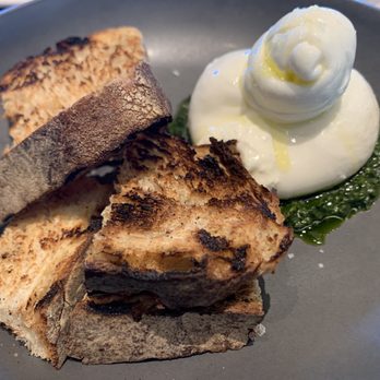 Adrestia - Burrata Salsa Verde, Crystal Sea Salt, Rustic Bread - New American Near Me - Sunnyvale, California