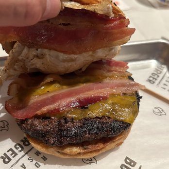 Gordon Ramsay Burger - No cheese and undercooked bacon. - Salad Near Me - Chicago, Illinois