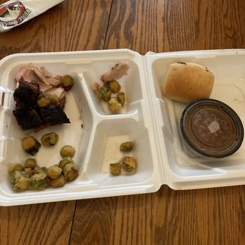 Whole Hog Cafe - Two meat plate was ordered and these are the portion sizes I received. Burnt ends and pork loin. - Barbeque Near Me - Conway, Arkansas Whole Hog Cafe - Two meat plate was ordered and these are the portion sizes I received. Burnt ends and pork loin. - Barbeque Near Me - Conway, Arkansas