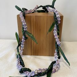 Paradise Leis - Ti leaf & purple crown lei