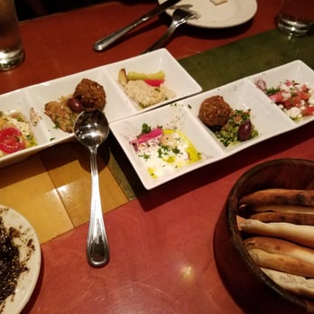 DishDash - Starter dip platter: faves were Greek yogurt (bottom far left) and chickpea (top far left) - Middle Eastern Near Me - Sunnyvale, California DishDash - Starter dip platter: faves were Greek yogurt (bottom far left) and chickpea (top far left) - Middle Eastern Near Me - Sunnyvale, California