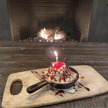 The Irons Restaurant and Bar - Chocolate chip cookie sundae for my husband's birthday - New American Near Me - Mystic, Connecticut The Irons Restaurant and Bar - Chocolate chip cookie sundae for my husband's birthday - New American Near Me - Mystic, Connecticut