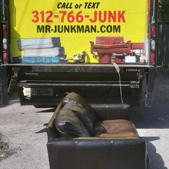 Mr Junkman - old leather couch removal ! It was heavy , but no problem for Mr Junkman ! - Junk Removal & Hauling Near Me - Chicago, Illinois Mr Junkman - old leather couch removal ! It was heavy , but no problem for Mr Junkman ! - Junk Removal & Hauling Near Me - Chicago, Illinois