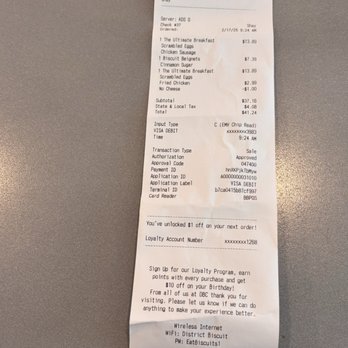 District Biscuit Company - Receipt of our purchase - Bakeries Near Me - Alexandria, Virginia District Biscuit Company - Receipt of our purchase - Bakeries Near Me - Alexandria, Virginia