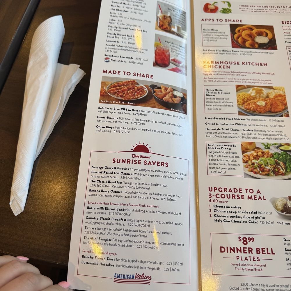 Bob Evans - Menu 5-2024 - American Near Me - Holland, Michigan Bob Evans - Menu 5-2024 - American Near Me - Holland, Michigan