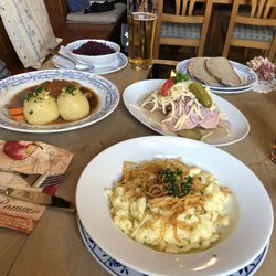 Gasthof Graf - Kässpätzle, Entenbrust mit Blaukraut und Kartoffelklößen, Schweizer Wurstsalat