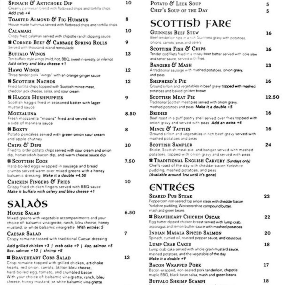 Braveheart Highland Pub - Menu - Scottish Near Me - Hellertown, Pennsylvania Braveheart Highland Pub - Menu - Scottish Near Me - Hellertown, Pennsylvania