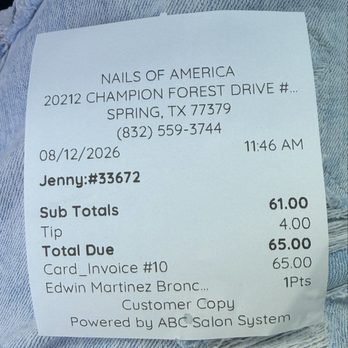 Nails Of America - Nail Salons Near Me - Spring, Texas