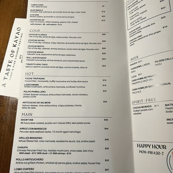 Kayao - Menu - Peruvian Near Me - Chicago, Illinois