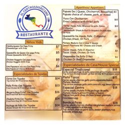 El Centroamericano - Menu 1