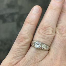 My Wedding ring, nice and clean and back on my ring finger for our 10th Anniversary!