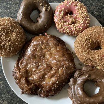 Heavenly Donuts - Apple fritter, Apple filled, chocolate, raspberry and old fashioned - Donuts Near Me - Portland, Oregon