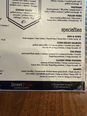 Menu photo 2 Street Side Ale House & Eatery Paso Robles, CA Menu photo 2 Street Side Ale House & Eatery Paso Robles, CA