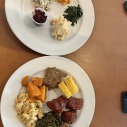Soul Vegetarian - Kalebone Appetizer Combination Salad Plate Jerusalem Rice Dish Barbecue Kalebone Twists a la Carte Vegetable Plate
