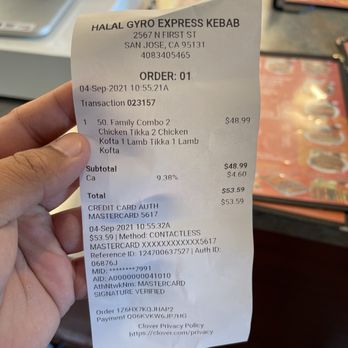 Halal Gyro Express - Ordered Number 50. - Mediterranean Near Me - San Jose, California