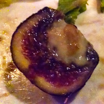 Le Garage - Cross-section of Roasted Black Mission Figs stuffed w/ Bleu Cave d'Ordanche (Friday dinner 2014-10-17) - French Near Me - Sausalito, California