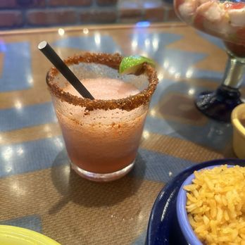 Tortilla Mia - Frozen strawberry margarita with chamoy tajin rim! Delicious and smooth! - Mexican Near Me - Carlsbad, California Tortilla Mia - Frozen strawberry margarita with chamoy tajin rim! Delicious and smooth! - Mexican Near Me - Carlsbad, California