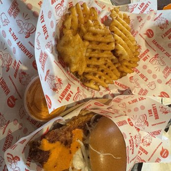 Hangry Joe’s Hot Chicken - Medium chicken sandwich Combo 1 (SandoFriesDrink) - Chicken Shop Near Me - Columbia, Maryland Hangry Joe’s Hot Chicken - Medium chicken sandwich Combo 1 (SandoFriesDrink) - Chicken Shop Near Me - Columbia, Maryland