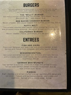 Menu photo 5 Plank's Bier Garten Columbus, OH